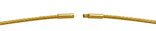 Edelstahl Collier Halsreif Vergoldet ca. Ø 1 mm Bajonett Drehverschluß Halskette Hochwertiger Edelstahlreif (45)