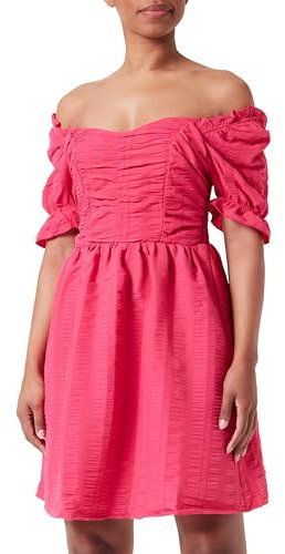 aleva Minivestido con Hombros Descubiertos Vestido, Rosa, M para Mujer