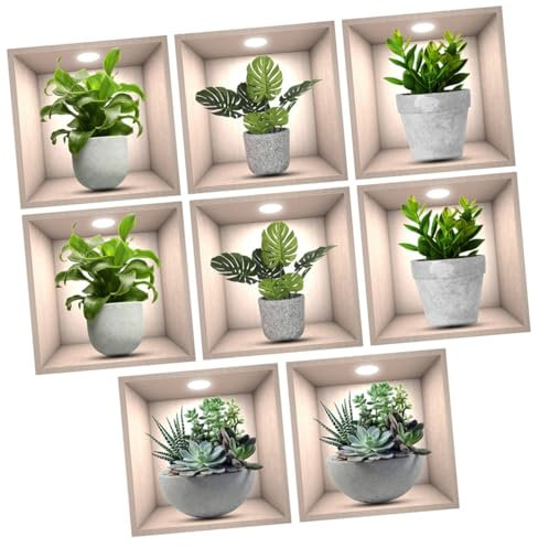 Veemoon 2 Ensembles Stickers Muraux Plantes Repositionnables Pour Salon Cuisine Décoration Stickers Succulentes