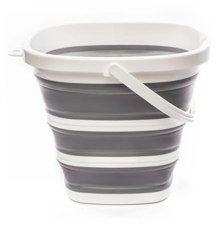 Lakeland Collapsible Bucket 10L Folds Flat Ideal For Camping or Small Spaces With Pourer and Carry Handle