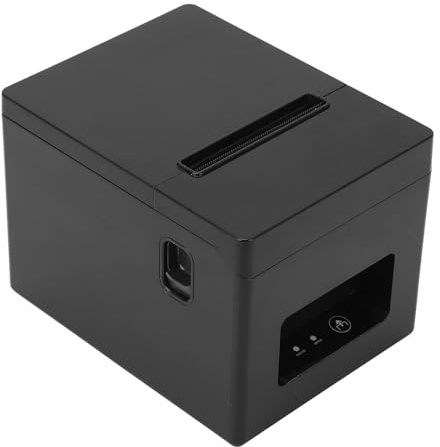 Hyuduo POS-Belegdrucker Hochgeschwindigkeitsdruck Automatisches Papierschneiden 80-mm-USB-bondrucker für Restaurant-Einzelhandelsgeschäft (EU-Stecker 100-240 V)