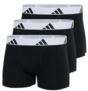 adidas Boxershorts för män, 3-pack trunk (3 delar), Active Flex Cotton underkläder, Black_4AM002, M, Black_4am002, M