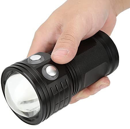 QX3 COB Diving Flashlight, 400LM LED Torch for Underwater Photography Video Fill Light, IPX8, 100M with Multiple Modes (Black)