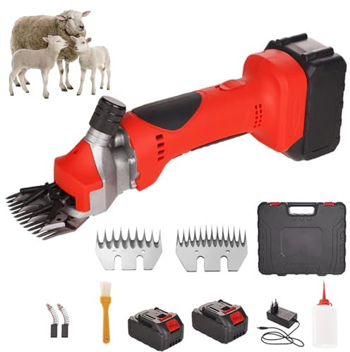 Cisailles à Moutons sans Fil – Tondeuses à Moutons électriques 550 W avec 2 Batteries, Lame à Dents Droites 9/13, Cisailles à Moutons Professionnelles pour Moutons, Chèvres, Bovins Et Autres Animaux