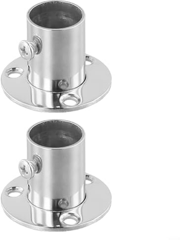 Supporti per asta flangiata in acciaio inox, confezione da 2, per armadio e bagno (19 mm)