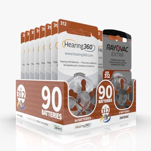 Hearing360 Batterie per apparecchi acustici Rayovac Extra e Hearing360 misura 312 marroni (15 blister marroni)