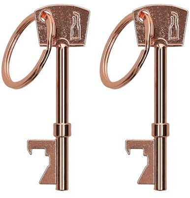 kwmobile 2x Flaschenöffner in Schlüsselform - Bottle Opener Set - Aluminium Schlüsselanhänger - Kronkorken Öffner für Bier Soda Soft Drinks - Rosegold