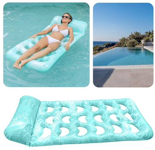 Aufblasbare Kopfstütze Liege für Erwachsene - Schwimmende Luftmatratze, Pool & Beach Party Essential