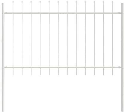 vidaXL Trädgårdsstängsel 6 pcs Vit 10,2 x 1 m Pulverlackerad stål, Trädgård och terrass, hållbar utomhusavskiljare, rektangulär stängselpanel, avdelare för patio, vågskärmdesign