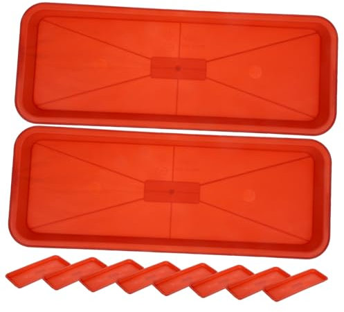 Toyvian Lot de 10 Soucoupes de Pots de Fleurs Rectangulaires en Plastique PP Brique, Bac à Plantes D'intérieur Anti-Fuite pour Jardin, Plateau à Bonsaï Solide et Pratique