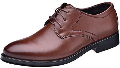 Chaussures d'affaires en cuir pour homme - Noir - Sportives - Chaussures de derby minimalistes - Chaussures confortables en cuir - Chaussures basses tendance à lacets antidérapantes - Chaussures