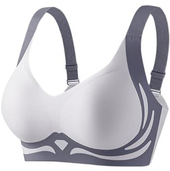 Sostén a prueba de sudor, para lactancia, sin aros, para maternidad, de alto apoyo, para correr, color blanco, con cremallera, para mujer, azul, M