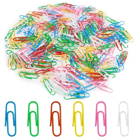 300 Trombones en Métal Galvanisé, trombones bureau, Lot Coloré pour Bureau, École et Usage Personnel, Résistants, Élégants et Pratiques pour Organiser Vos Documents