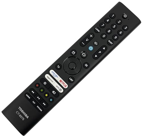 Original Ersatz für Toshiba CT-8576 TV-Fernbedienung kompatibel mit CT-8578 CT-8570 CT-8565 50UF3F53DB 55QF5D53DB Smart Fire QLED - Alexa Voice