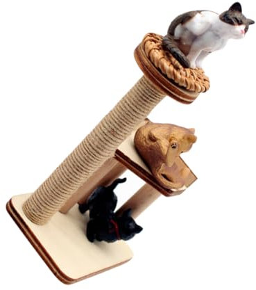 JUMPLAWN Juguetes De Estructura De Escalada para Gatos Casa De Muñecas De Gato Mini Árbol De Madera Accesorios para Casas De Muñecas Adorno para Sala De Estar