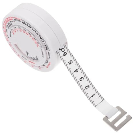 Anneome Calculadora De Imc Cinta Métrica Retráctil 1,5 m Plástico Compacta Para Medir Cintura y Grasa Corporal Seguimiento Salud Fitness Personal