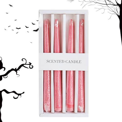 Bougies Saignantes,4 Pièces Bougies Effilées Dégoulinantes - Décoration Gothique pour Cinéma Maison Hantée Anniversaire Fêtes Soirées Salon Réunions Familiales