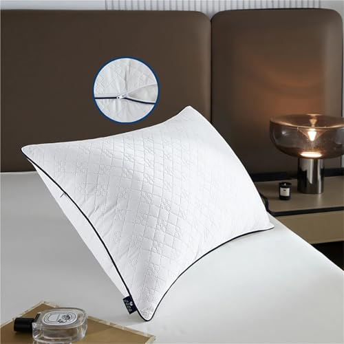 ZIHDKE Cuscini da letto 2 pezzi for dormire su letti matrimoniali/king size, confezione 1/2, ultra morbidi con cerniera, for chi dorme a pancia in giù o di lato Per Hotel(20x36 inch)