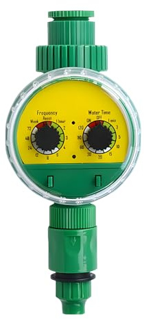 Automatic Garden Water Timer with Brass Inlet - Heavy Duty Hose Timer | IP65 Waterproof Sprinkler Controller with Large LCD Display, Smart Irrigation System for Lawn & Yard