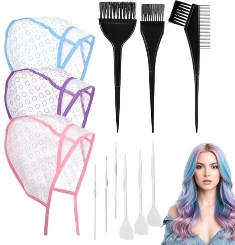 Highlight Caps for Hair, Highlighting Cap with Hooks Professional Frosting & Highlighting Kit for Salon Home Hair Coloring (Men Women)
