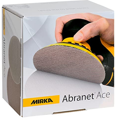 Mirka Abranet Ace net sanding discs Ø 150mm Hook & Loop/grit P120 / 50 pcs/For all 150mm random orbital sanders/Semi-ceramic/For sanding hard surfaces, wood, metal