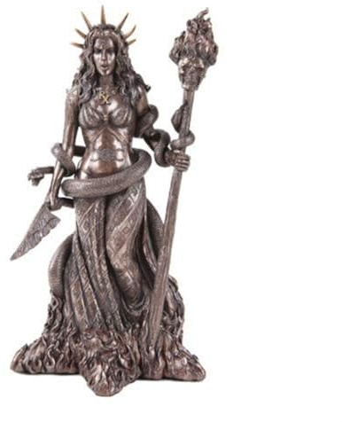 pacific giftware Statua di ecate pagana della stregoneria greca, patina in bronzo