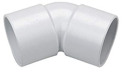Solvent Weld White 32mm (36mm) Waste Pipe 45 Degree Bend - Pack of 2