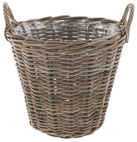 FRANK FLECHTWAREN Korb, Pflanzkorb Rattan, Maxi, Pflanzgefäß, Blumentopf,ca. Ø 45 x 40 cm Robust und langlebig, Schickes Design,Vielseitig einsetzbar