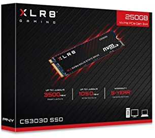 PNY XLR8 CS3030 Unidad de Estado sólido M.2 250 GB PCI Express 3D TLC NVMe - Disco Duro sólido (250 GB, M.2, 3500 MB/s)