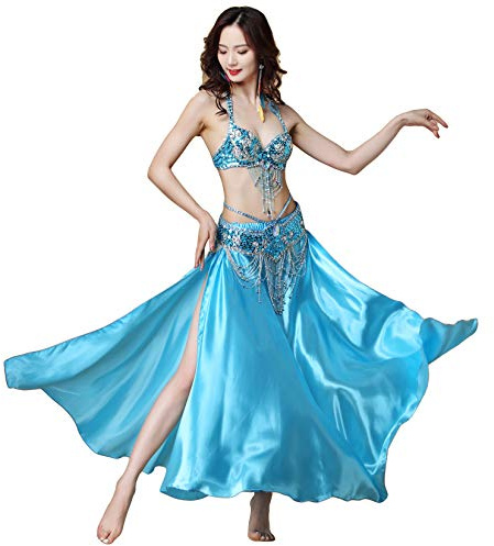 Baisdan Arabischer Bauchtanz Halloween Karneval Fasching Kostüm Tanzen Outfit Top Gürtel Rock Anzug