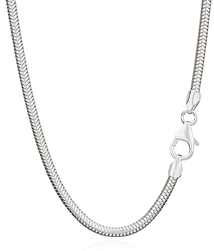 NKlaus Schlangenkette aus echtem 925 Sterlingsilber, 2,40mm breit, 1 Stück | Nickelfrei; in verschiedenen Längen erhältlich
