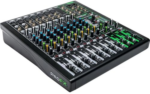 Mackie ProFX12v3 Mezclador analógico profesional de 12 canales con USB, preamplificadores de micrófono Onyx y motor de efectos GigFX