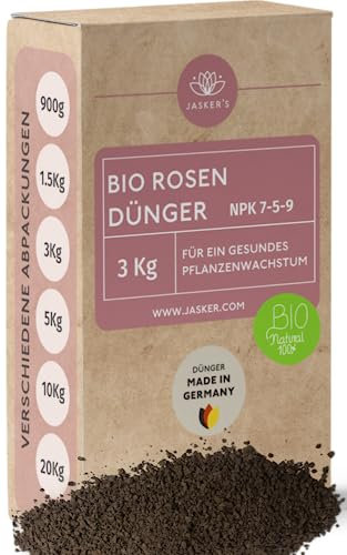 JASKERS® Langzeit Rosendünger Bio 3 Kg | Optimaler Dünger Für Rosen - Stärkt Und Vitalisiert | Nährstoffreicher Rosen Langzeitdünger