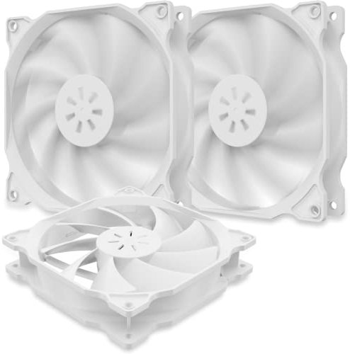 upHere 120mm Blanc Ventilateur pour Boîtier PC D'ordinateur Ultra Silencieux, 3 Pack- Noir (12WT3-3)