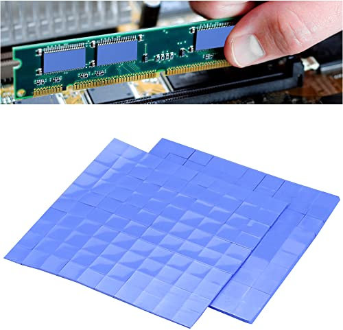 GIRAFEDA 2 Pezzi Pad Termici 100 * 100 * 1 mm Pad Termici GPU con Conduttività Termica da 1,5 W/MK Cuscinetti Termici in Silicone Alte Prestazioni Riutilizzabile per GPU/CPU/VGa/IC/LED (Blu)
