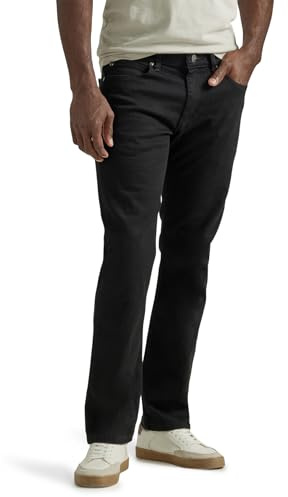Lee Legendariska smala jeans med raka ben, Överfärgning svart, 36W / 30L
