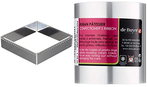 DE BUYER -3013.20 -cadre inox extensible 20x20x5 jusque 37x37x5 & 042026 -rouleau de 10m de polypropylene h:6cm