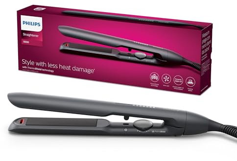Piastra per capelli Philips serie 5000 con tecnologia termoprotettiva, Nero [modello BHS510/00]