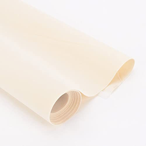 HARICSET 148 cm Breit Bastelfilz Selbstklebend Kinder Vliesstoff Stoff Filzplatten zum Filzuntersetzer Basteln Nähen DIY Patchwork(Size:1.48 * 1m,Color:Cremeweiß)