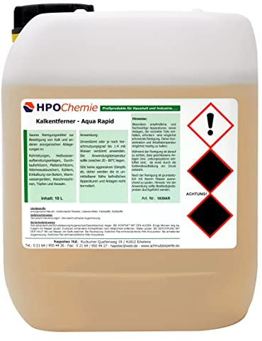 HPOChemie Kalkentferner - Aqua Rapid | Entkalker für Wasserführende Systeme | (5 Liter)