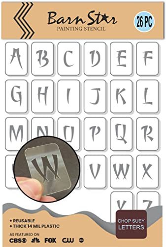 Chinese Chop Suey Letter Stencils - Reusable Templates - Chinatown Font, Paint Your Own Wonton Chopstick and Kung-Fu Signs (1/2 INCH)
