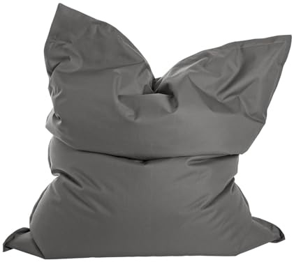 mokebo Sitzsack Outdoor XXL für Kinder & Erwachsene 'Der Große', Bean Bag, Sitzkissen, Liegekissen oder Riesen-Sitzsack mit Füllung, Bodenkissen groß für Balkon & Terasse, 130x170cm, Anthrazit