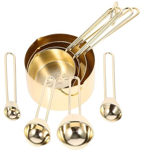 Juego de Cucharas Medidoras para Hornear 8 en 1 Apilables de Acero Inoxidable para Frijoles Hojas de Té Y Azúcar