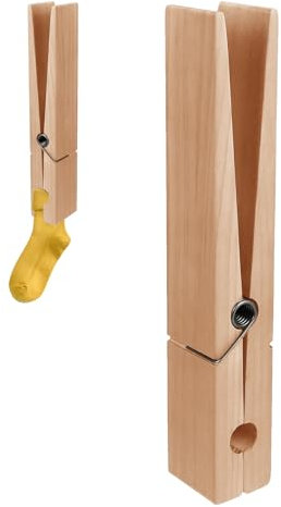 Lumiscent Molletta Gigante in Legno, Clip Porta Asciugamani da Bagno con Molla, Porta Asciugamani Molletta, Porta Asciugamani con Clip in Legno, Mollette per Soggiorno, Camera da Letto E Cucina