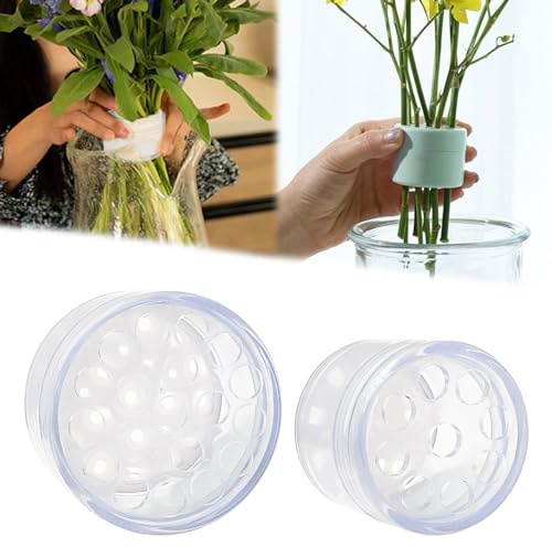 Vordpe 2 Stück Blumenstielhalter, Spiral Ikebana Stielhalter, Bouquet Twister, Arrangierstift für Zuhause, DIY-Blumenstrauß, Geschenk für Blumenliebhaber (Transparent)