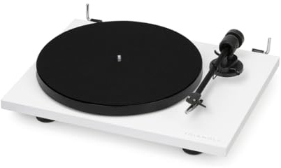 Triangle – Platine Vinyle Lunar 1 – Platine Vinyle Manuelle 33/45 Tours à Entrainement par Courroie – Cellule OM-5E intégrée - 420 x 112 x 330 mm - Blanc
