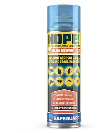 NOPE! Flea Bomb for the Home (250 ml) | Large One-Shot Bed Bug, Moth, Carpet Beetle, Fly, Mosquito and General Bug and Insect Killer Fogger | Fire-Free Smoke Bomb for Easy Effective Treatment |