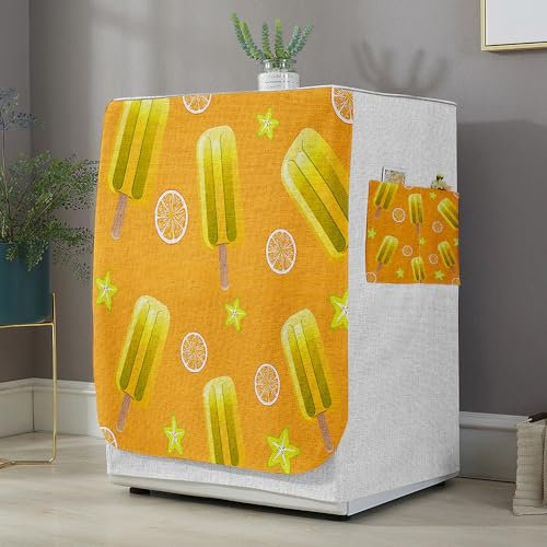 Highdi Housse de Protection pour Machine à Laver, Chargement Frontal Housse La Poussière avec Ouverture Frontale pour Linge Domestique (Capacité S 6~7.5KG,Glace 5)