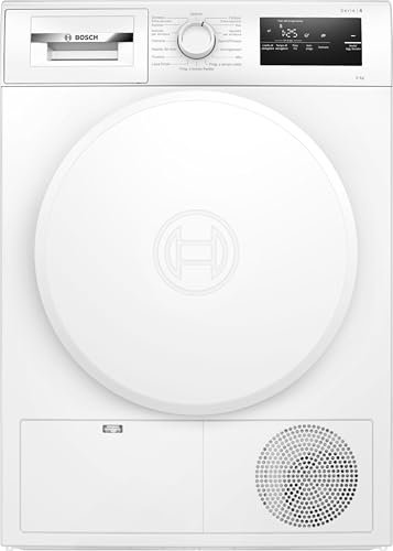 Bosch WTH83208II Serie 4 Asciugatrice smart a pompa di calore, 8 kg, Classe energetica E, Sensori di asciugatura intelligenti, Filtro semplice da pulire, Consumi ridotti,Bianco, 60 Cm