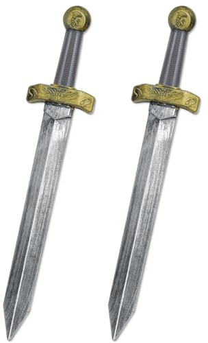 Spinosaurus 2 Satz 19 Schwerter für Kinder,Römer Ritterschwert LARP Schwert Plastik Wikinger Langschwert Fastnacht Samurai Spielzeug Schwerter